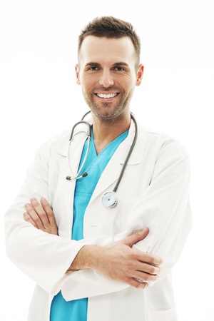 Portrait of confident male doctorの写真素材
