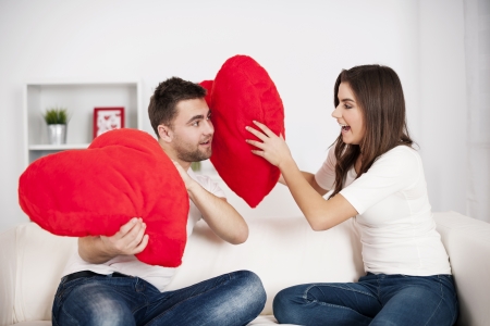 Pillow fightの写真素材