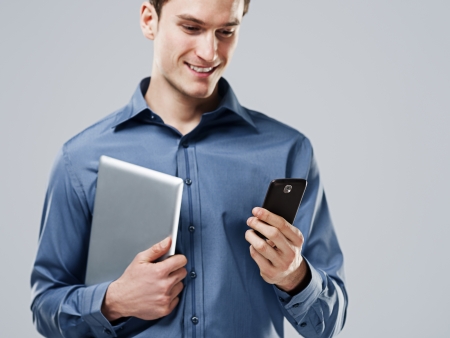Working handsome man の写真素材