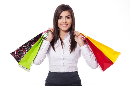Businesswoman on shoppingの写真素材