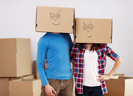 We are so happy that we found perfect home for us の写真素材
