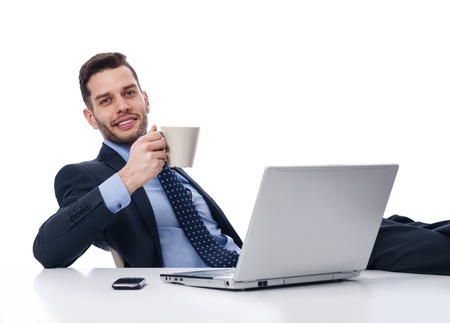 Businessman relaxing in break time の写真素材