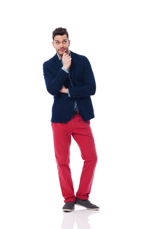 Fashionable man looking upの写真素材