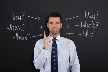 Businessman under stress and pressureの写真素材