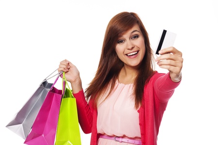 I paying by credit card for my shopping の写真素材