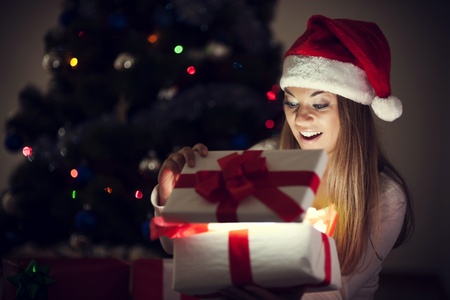 Beautiful woman with magic giftの写真素材