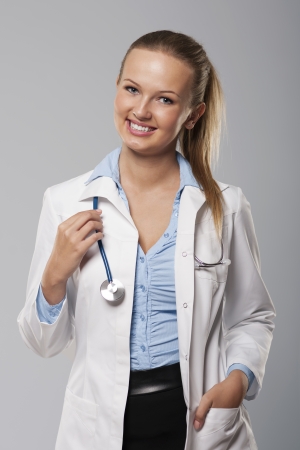 Happy and beautiful female doctorの写真素材