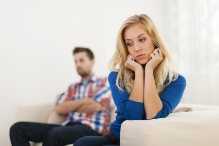 Young couple have problems in relationshipの写真素材