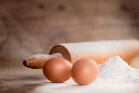 Close up of preparing for bakingの写真素材