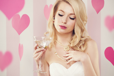Beautiful luxury woman with margarita 
の写真素材