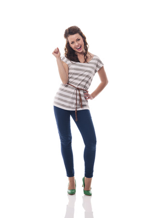 Portrait of fashionable smiling woman の写真素材