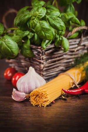 Close up of bundle pasta before cooking の写真素材