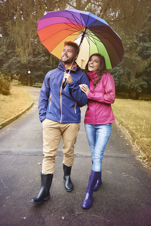 Even in rain we can speeding time with good moodの写真素材
