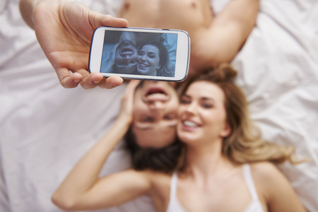 Catching memories of couple in loveの写真素材