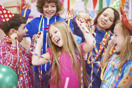 Dancing with friends at the birthday party