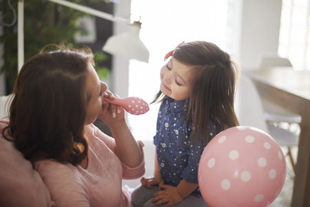 Little party of mother and daughterの写真素材