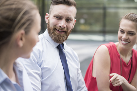 Business team talking about new projectの写真素材