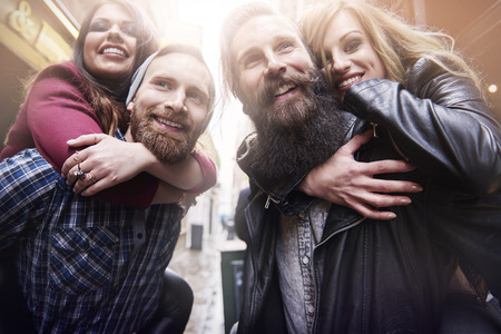 We love spending time togetherの写真素材