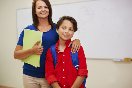 Teacher and her best studentの写真素材