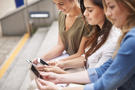 New technology in studentâs lifeの写真素材