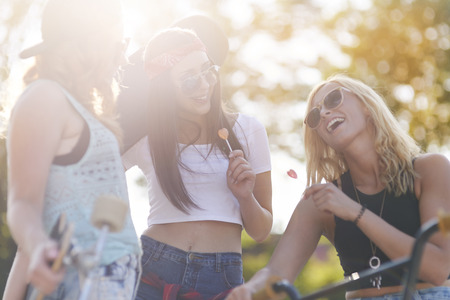 When we are together I can't stop laughingの写真素材