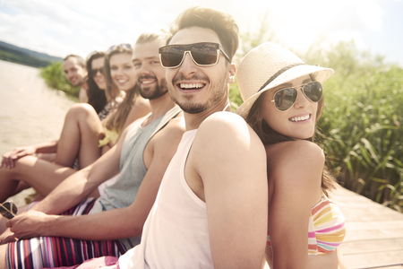 Beach is a good place to relaxの写真素材