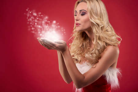 Magic can happen during the Christmasの写真素材