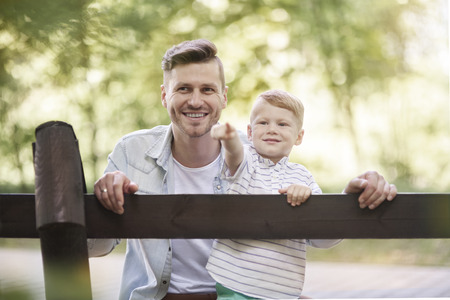 Father and son at the zoo