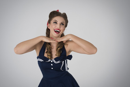 Cheerful and elegant pin up girl
