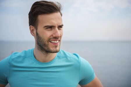 Handsome man during the morning jogging の写真素材