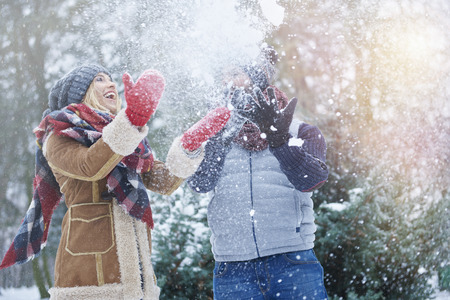 Winter is their favorite seasonの写真素材