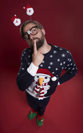 High angle view of thoughtful manの写真素材