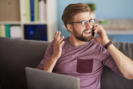 Stressful work for young man