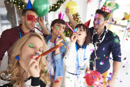 Abundance of confetti and new year partyの写真素材