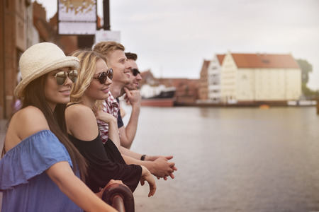 Group of friends likes spending time together 