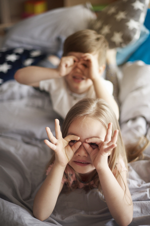 Eyes made of human handsの写真素材