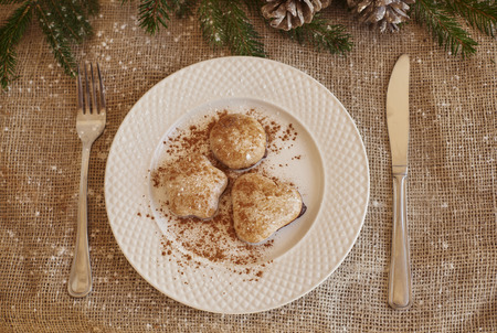 Ginger cookies served on plateの写真素材