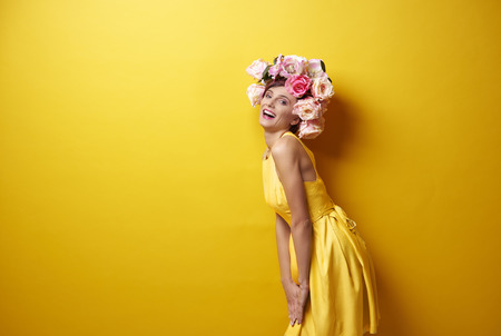 Yellow colors prevailing on this pictureの写真素材