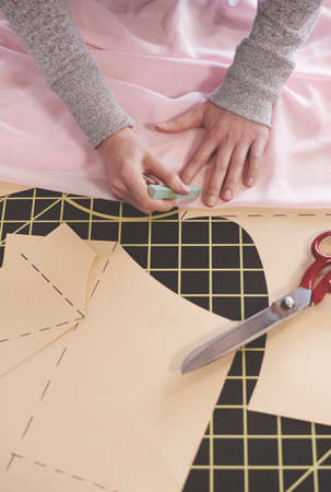 High angle view of fashion designer accessoriesの写真素材