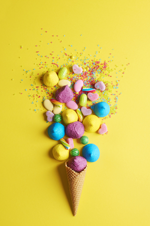 Multi color arrangement of candiesの写真素材