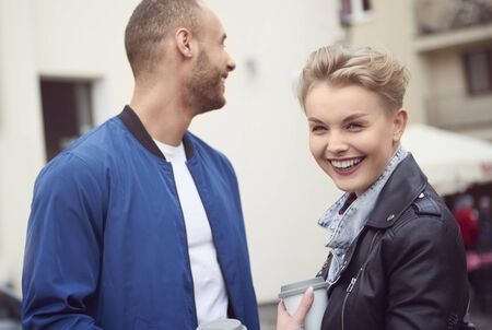 Image of couple in the cityの写真素材