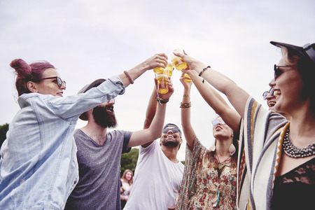 Making toast at the summer festivalの写真素材