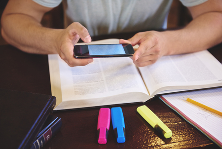 Unrecognizable man taking a photoの写真素材