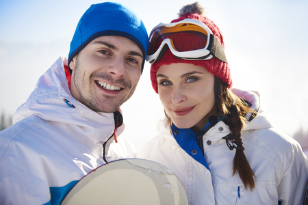 Portrait of couple on the ski holidayの写真素材