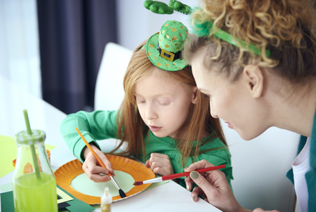 Family painting decoration for irish partyの写真素材