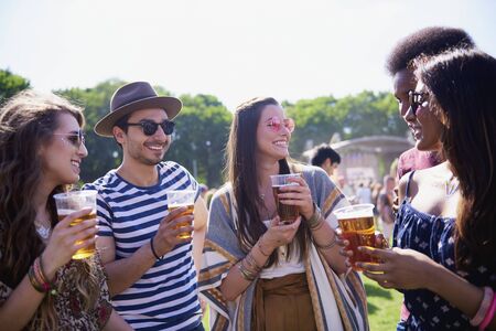 Happy friends at the party together の写真素材