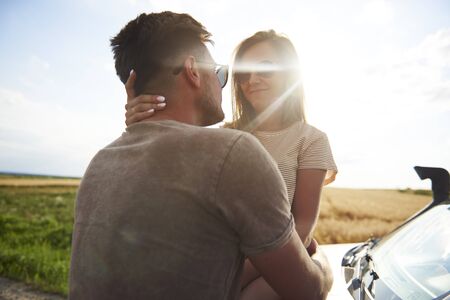 Joyful scene of loving coupleの写真素材