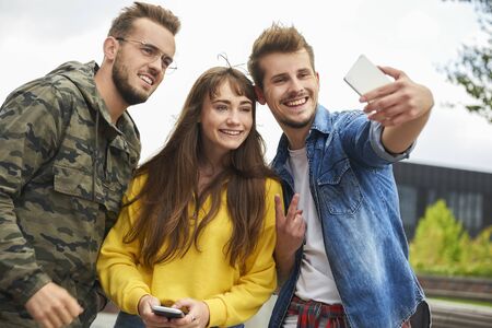 Selfie of three the best friends