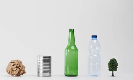Different kinds of garbage for recycling 