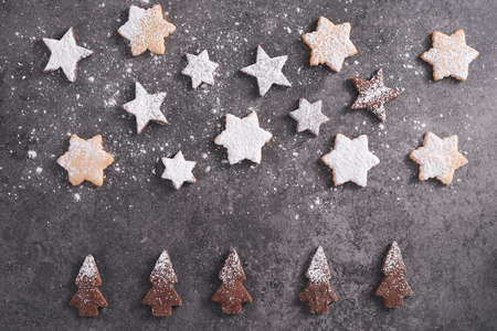 Modern composition made with cookiesの写真素材